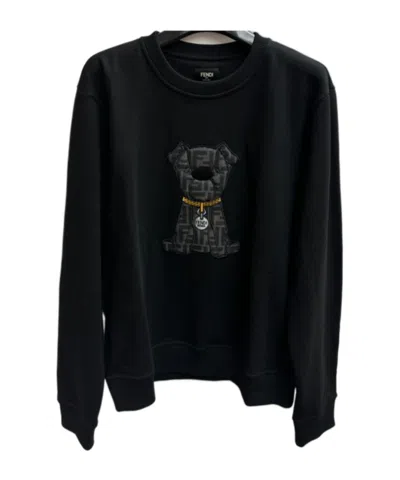 Fendi Crew Neck Sweatshirt In Black