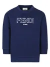 Fendi Crew Neck Sweatshirt In Blue