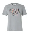 Fendi Grey Melange Cotton T-shirt Women In Gray