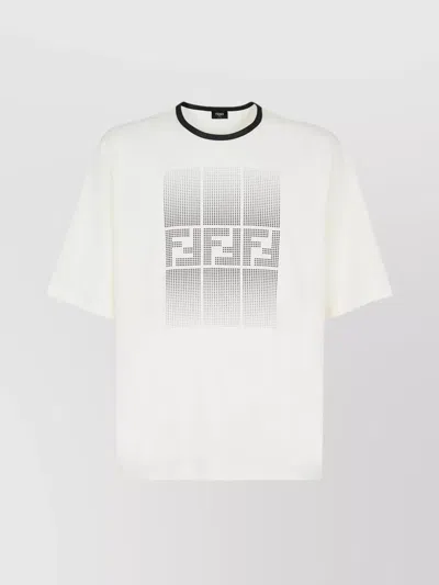 Fendi Ff Motif Print Short Sleeve Cotton T-shirt
