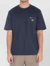 Fendi Crew-neck T-shirt With Zip Pocket In Blue