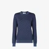Fendi Crewneck Sweater In Wool And Silk In Blue
