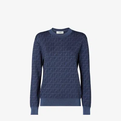FENDI FENDI CREWNECK SWEATER IN WOOL AND SILK