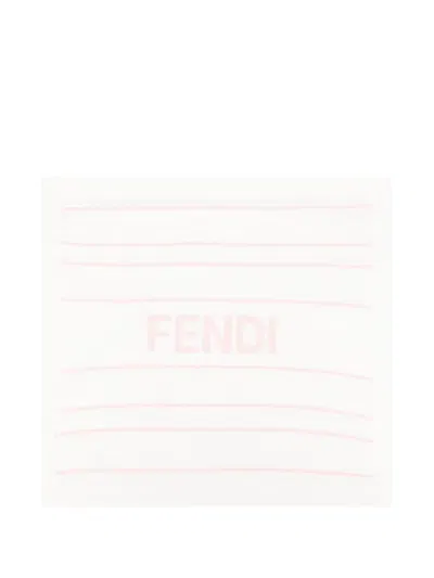 Fendi Crochet-knit Blanket In White