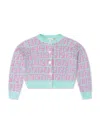 Fendi Crochet Knitted Cardigan In Azzurro