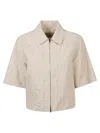 Fendi Chambray Ff Jacket In Neutral