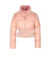 Fendi Women Technical Fabric And Shearling Down Jacket In Pink