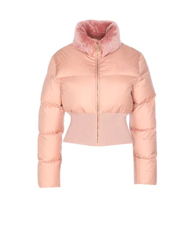 Fendi Women Technical Fabric And Shearling Down Jacket In Multi