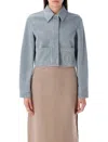 Shop Fendi Cropped Denim Jacket