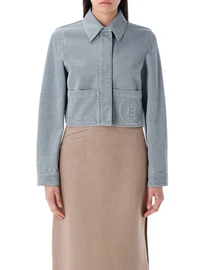 FENDI FENDI CROPPED DENIM JACKET