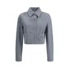 Fendi Logo Stamp Cropped Denim Jacket