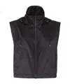 Fendi Cropped Gilet With High Collar In Black