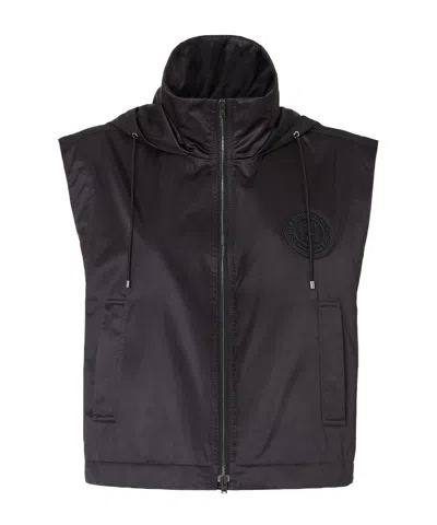 Fendi Cropped Gilet With High Collar In Black