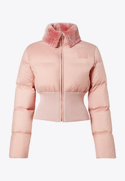 Fendi Women Technical Fabric And Shearling Down Jacket In Multi