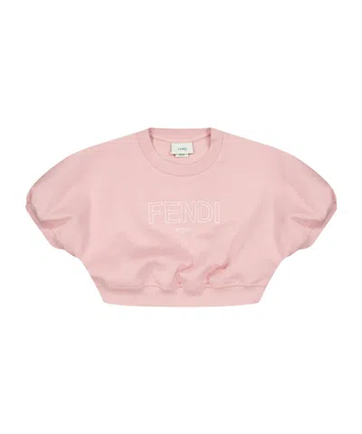 Fendi Babies' Cropped Sweatshirt In Pink