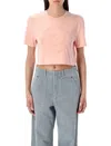 Fendi Peach Crewneck Cropped T-shirt