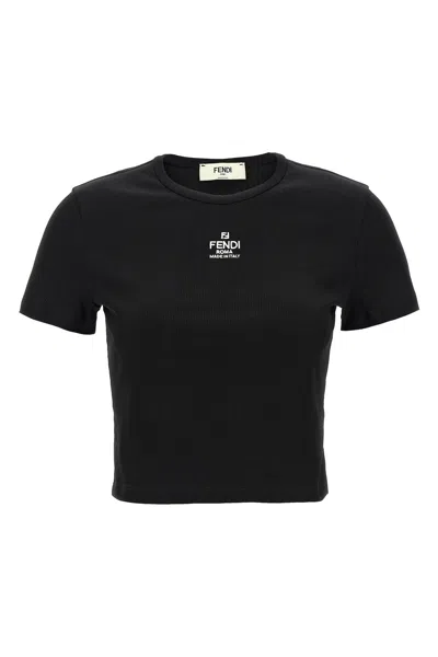 Fendi '' Cropped T-shirt In Black