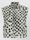 Fendi Cropped Top Dot Pattern Collared Sleeveless In Gray
