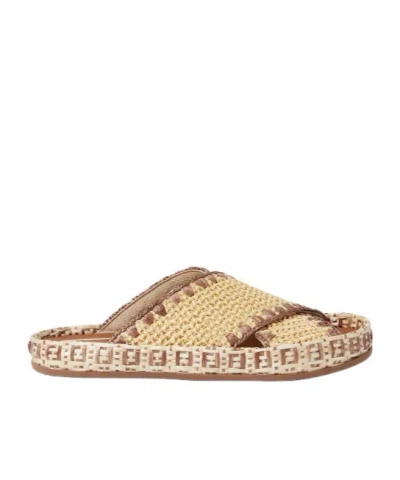 Fendi Cross-strap Sandals In Brown