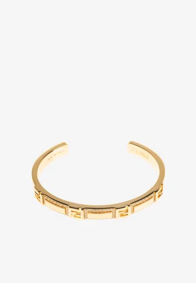 Fendi Crystal Embellished Cuff Bracelet