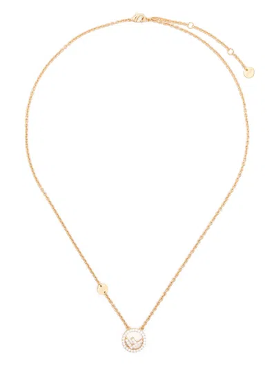 Fendi Crystal-embellished Necklace In Gold