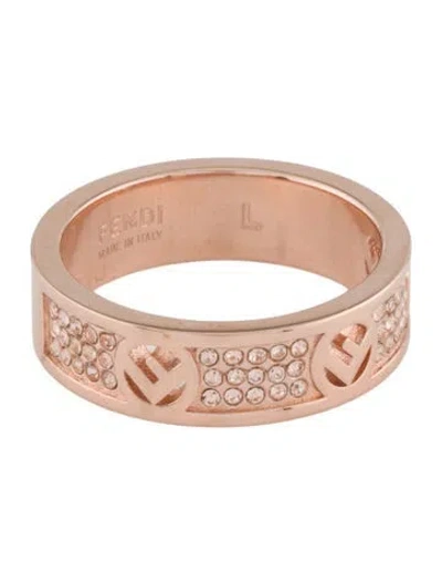Pre-owned Fendi Crystal 'f Is ' Band Ring In Multi