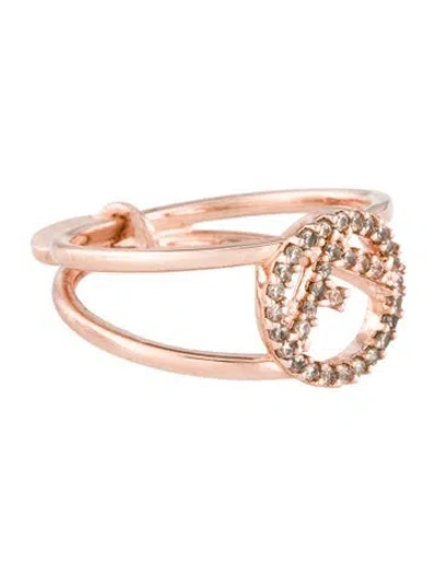 Pre-owned Fendi Crystal 'f Is ' Cocktail Ring In Transparent