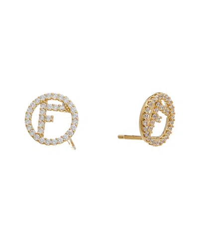 Fendi Crystal F Is  Earrings In Gold