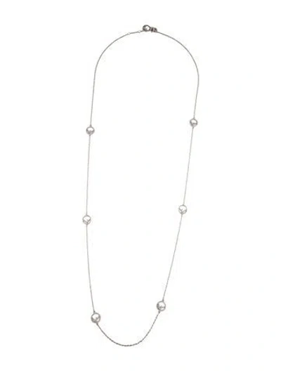 Pre-owned Fendi Crystal 'f Is ' Long Station Necklace, 35.25" In Multicolor