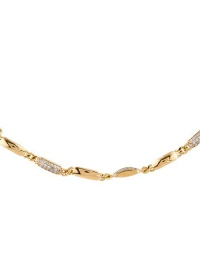Pre-owned Fendi Crystal Filo Chain Necklace, 17.25" In Transparent
