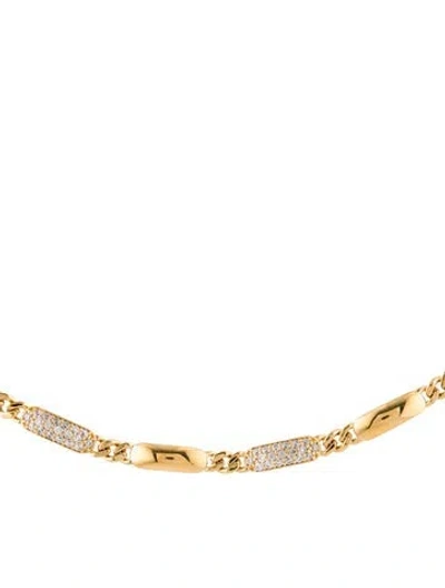 Pre-owned Fendi Crystal Filo Chain Necklace, 17.5" In Transparent