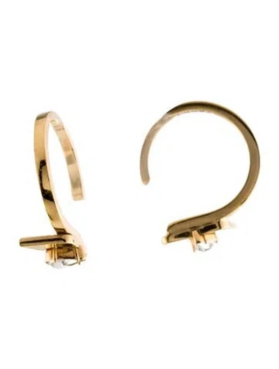 Pre-owned Fendi Crystal Hoop Earrings In Transparent