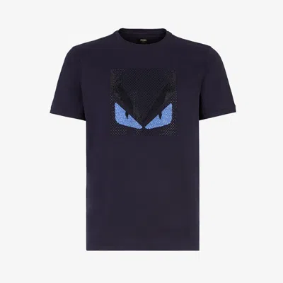 Pre-owned Fendi Crystal Monster T-shirt - Navy