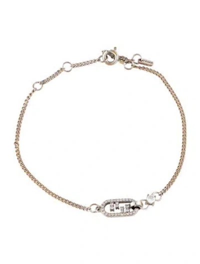 Pre-owned Fendi Crystal O'lock Bracelet, 8" In Multi