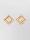 Fendi Forever Crystal Bezels Metal Earrings Accessories In Yellow