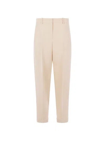 Fendi Cuffed Trousers In Neutral