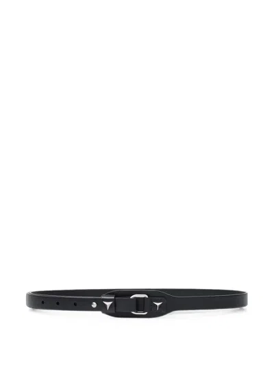 Fendi Cuneo Leather Belt In Black