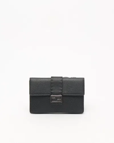 Fendi Cuoio Selleria Baguette Crossbody Bag In Black