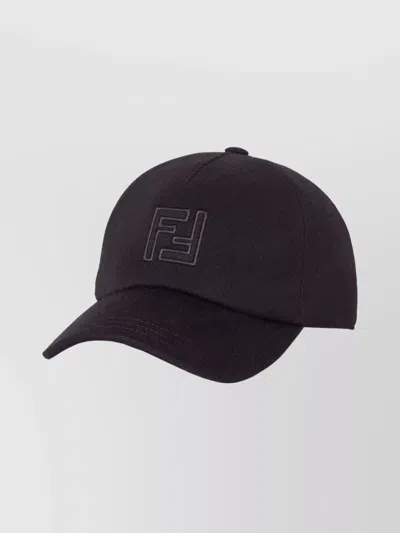 Fendi Curved Brim Baseball Cap Design In Burgundy