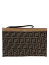 Fendi Men Custodia Piatta Media In Brown