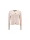 Fendi Cut-outs Cotton-blend Cardigan In Almond
