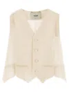 Fendi Single Breasted Vest In In White
