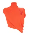 Fendi Cut-out Detailed Cropped Jumper In Orange