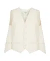 Fendi Cut-out Detail Deconstructed Vest In White