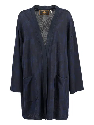 Pre-owned Fendi Damasked Cardigan