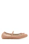 Fendi Ballerine Baguette Rosa Cipria In Rete E Pelle Scamosciata Donna