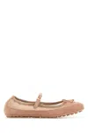 Fendi Ballerine Baguette Rosa Cipria In Rete E Pelle Scamosciata Donna