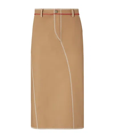 Fendi Dark Beige Cotton Skirt