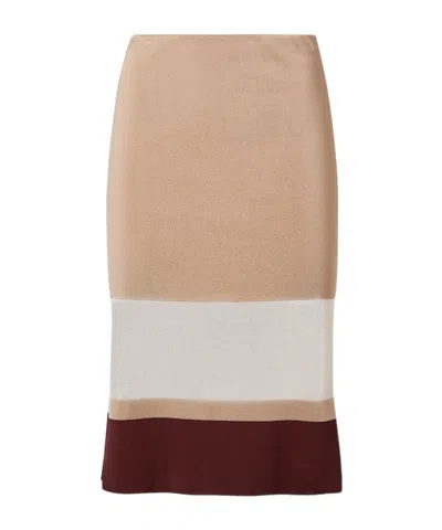 Fendi Dark Beige Viscose Skirt In Neutral