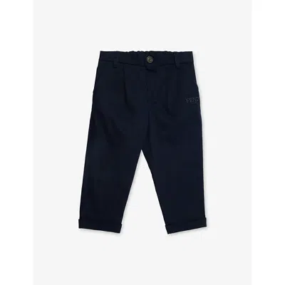 Fendi Babies' Dark Blu Cotton-jersey Polo Shirt 1-3 Year In Blue